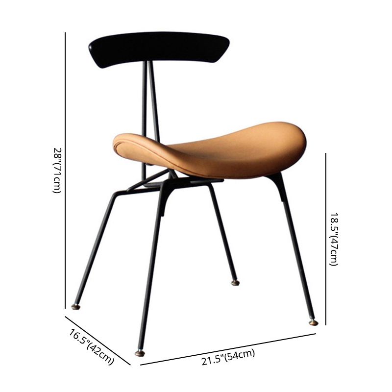 Industrial Black Opening Back Dining Side Chair Kitchen Metal Dining Side Chair