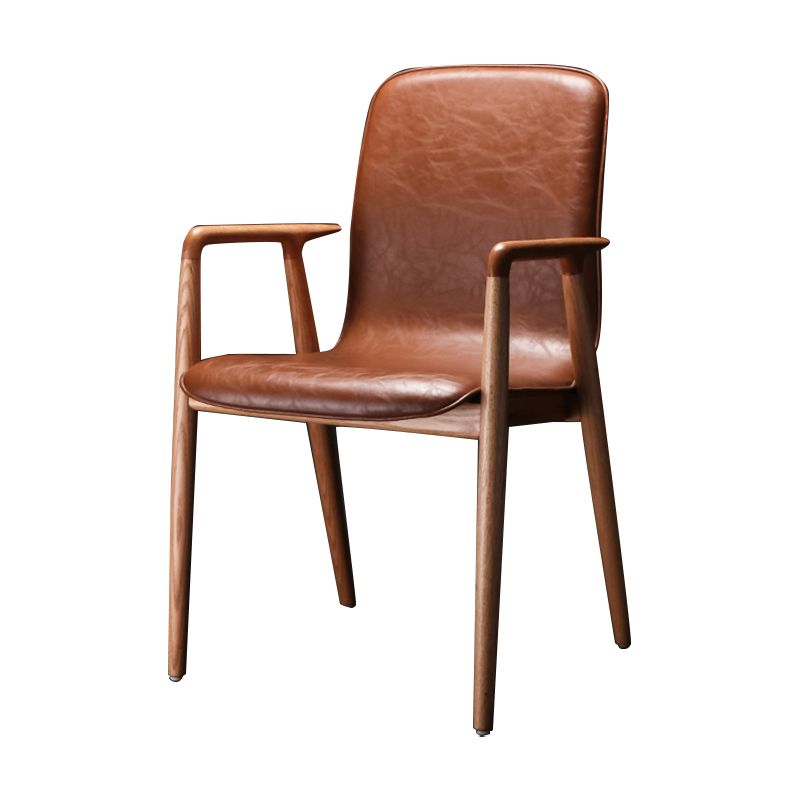 Silla de comedor de estilo tradicional, brazo de cocina, silla individual con patas de madera