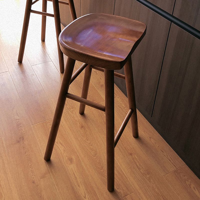 Contemporary Wood Stool Backrest Counter Stool for Restaurant