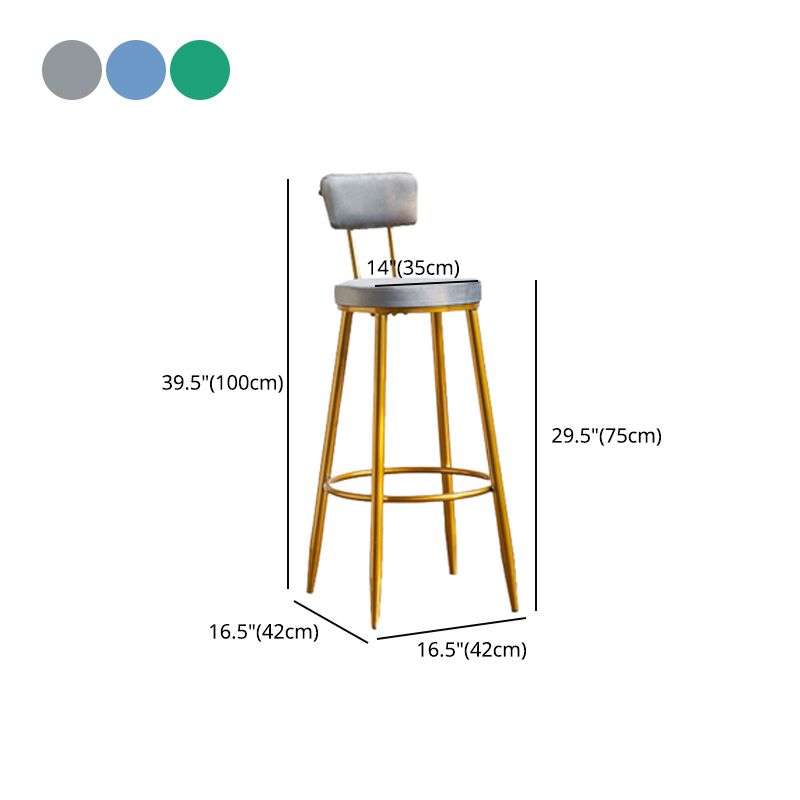 Barhocker aus Metall im modernen Stil mit Fußstütze, heller, luxuriöser Bistro-Barhocker