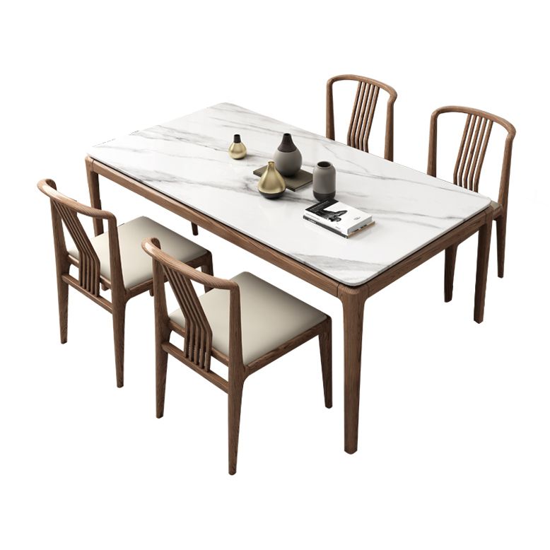 Traditioneller Küchen -Esszimmer Set mit † Rechteck oben und feste Holzbeine Essmöbel