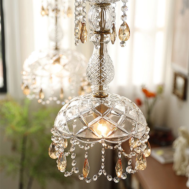 Moderner Stil einzigartiger Schatten hängend hängendes Glas 1 hängende Lampe mit Kristall