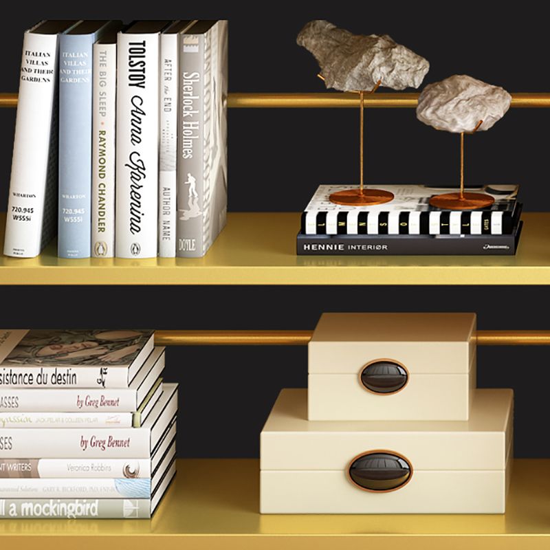 Metal Bookcase Modern Etagere Bookshelf with Open Back 70" H X 19.7" W