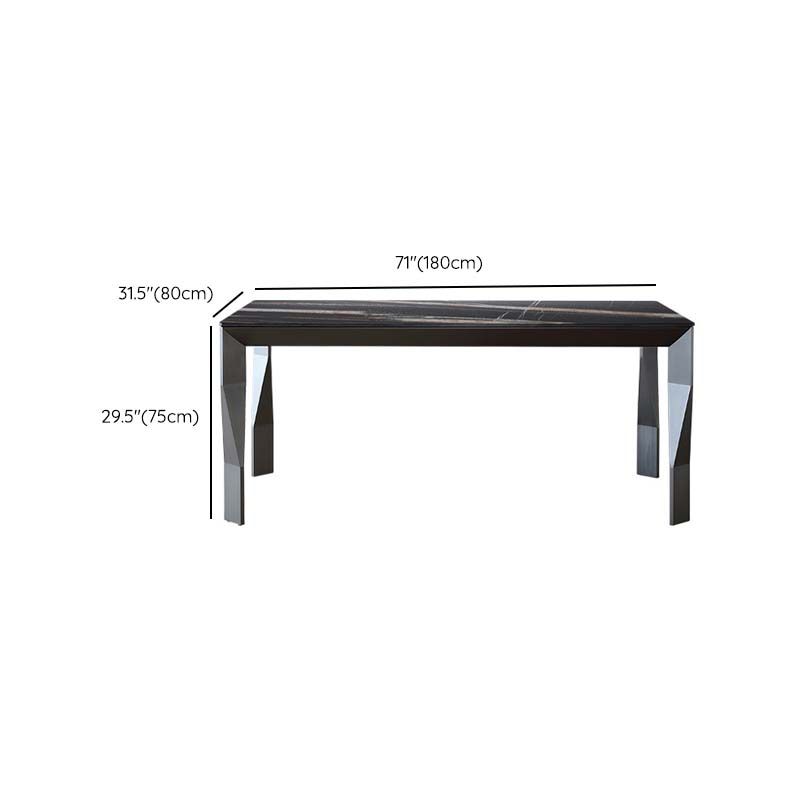 Industrial Dining Table Sintered Stone Rectangle Dining Table for Kitchen