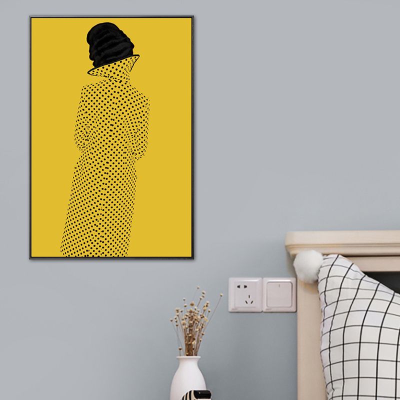 Glam Style Girl Back Painting Canvas Lichte kleurenfotografie Muurdecoratie, meerdere maten