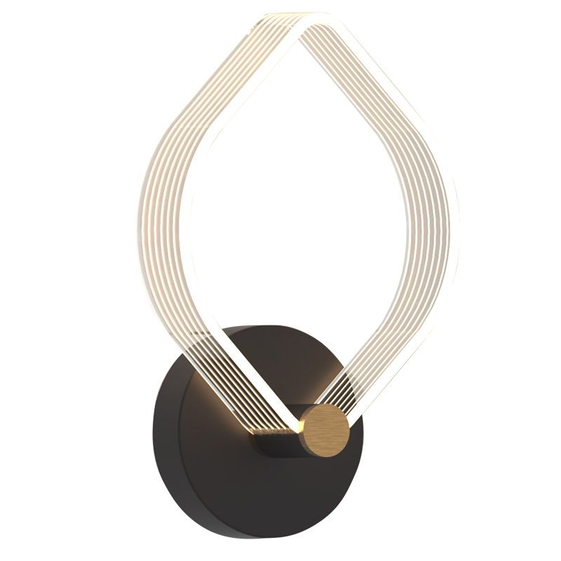 Geometry Shape Metal Wall Lighting Idea Modern Style 1 Light Wall Mounted Lamp in Black