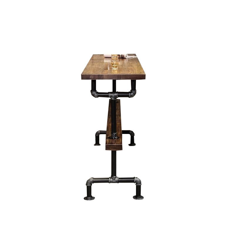 Industrial Bar-height Table Solid Wood Top Bistro Pub Table for Patio Use