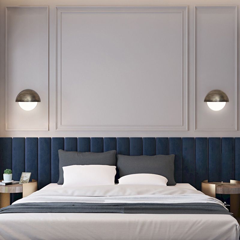 Semicircle Wall Sconce Lighting Contemporary Metal 1 Head Bronze LED Wall Light for Bedroom