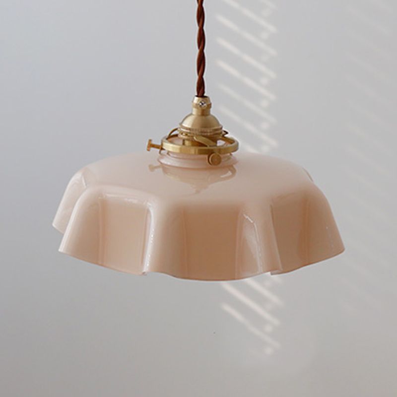 Nordic Style Macaron Pendant Light Metal Glass Hanging Light for Bedside