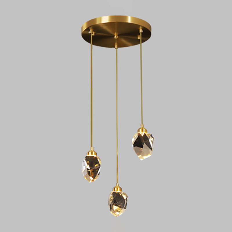 Koper geometrische hangende lamp in moderne artistieke stijl kristallen led hanglamp voor eetkamer