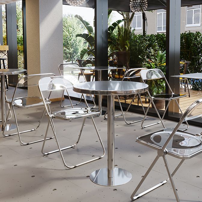 Industrial Style Dining Table Stainless Steel Dining Site Table for Home