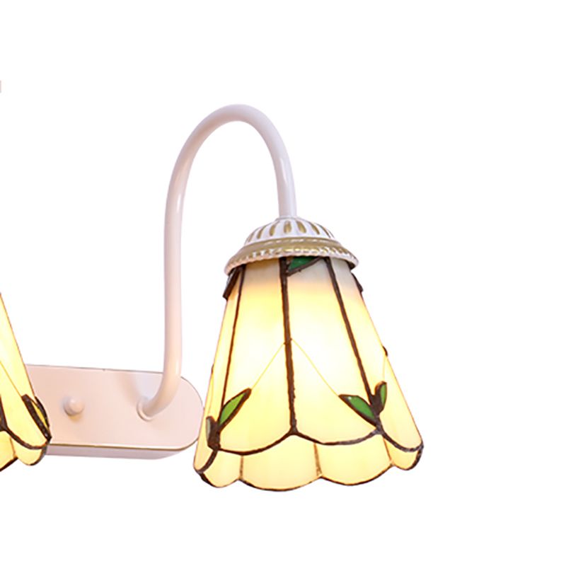 Handcrafted Art Glass Wall Lamp Tiffany Bell Shaped Bathroom Vanity Light