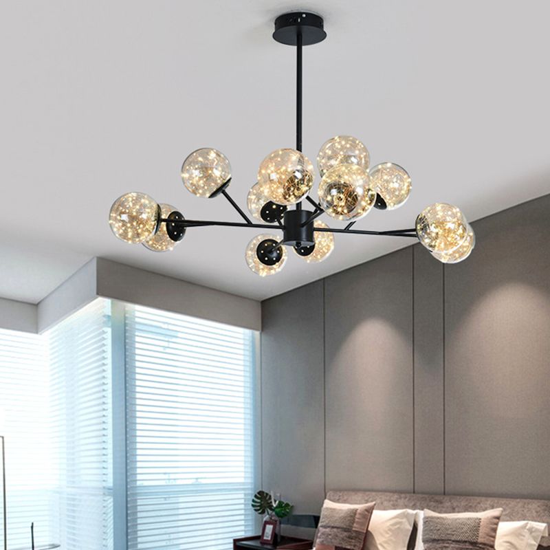 Glass Ball Shape Hanging Ceiling Light Modern Multi-Lights Hanging Light