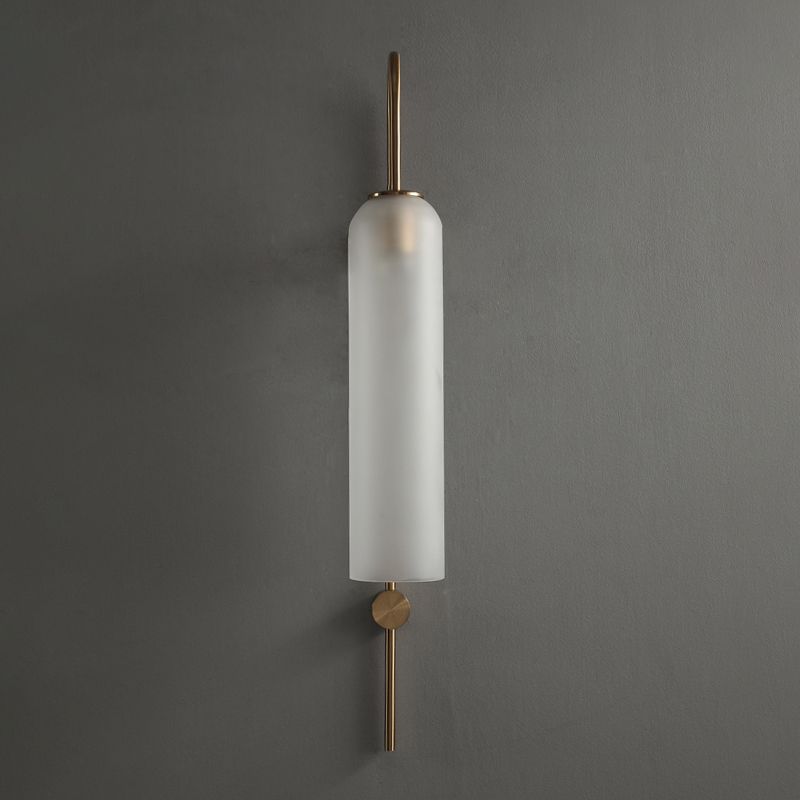 Stainless-Steel Indoor Wall Lamp in Modern Artistic Style Glass Cylindroid Wall Light