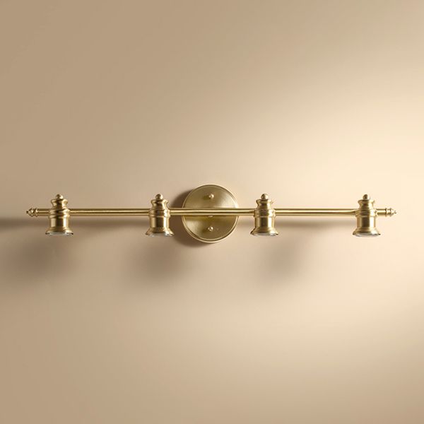 Minimalist Linear Wall Lighting Fixture Metal Bathroom Sconce Light Fixture in Coppery