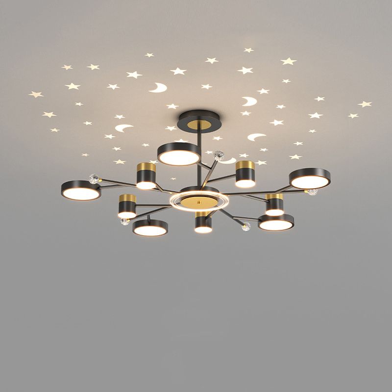 Black acrylique suspension suspension des lampes suspendues contemporaines pour le salon