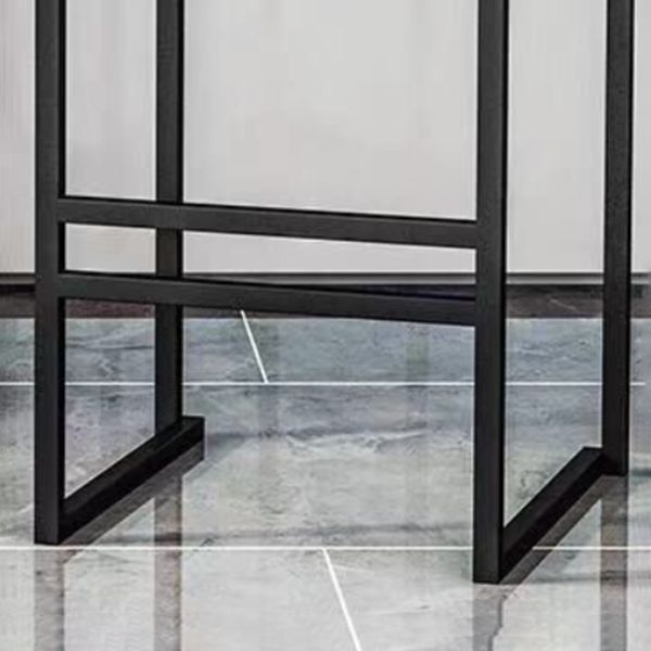 Modern Backrest Armless Counter Stool Iron Kitchen Bar Stool with Cushion and Pedal