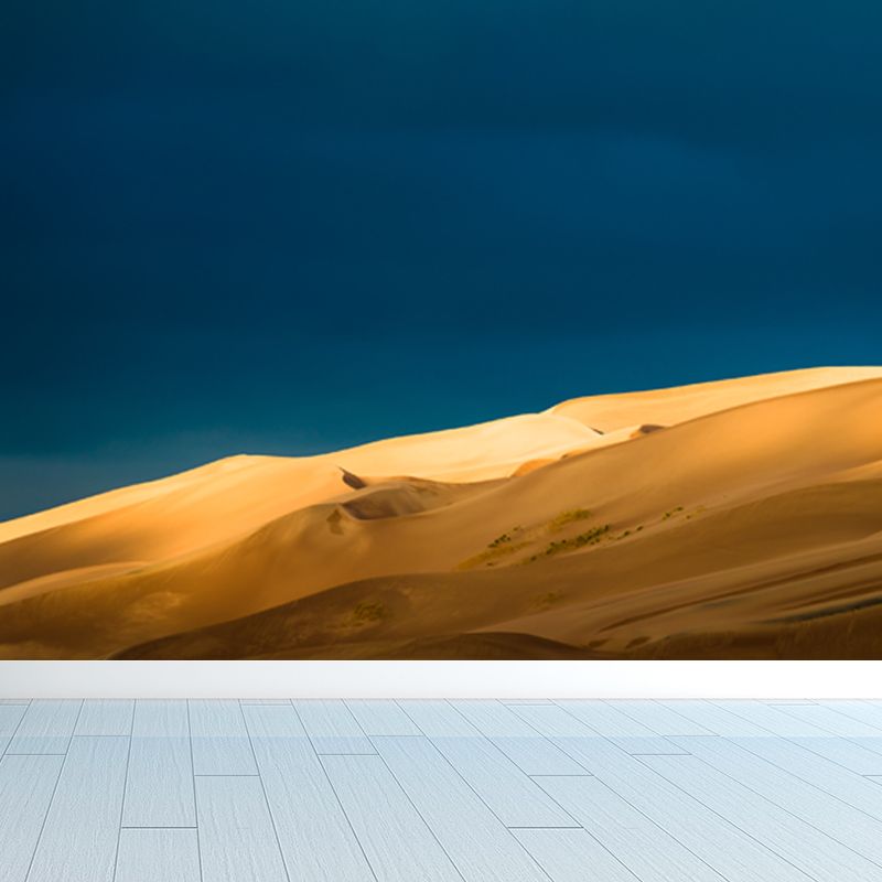 Blue Sky Mural Sand Peak Scenery Modernist Stain Resistant Wall Covering for Bedroom