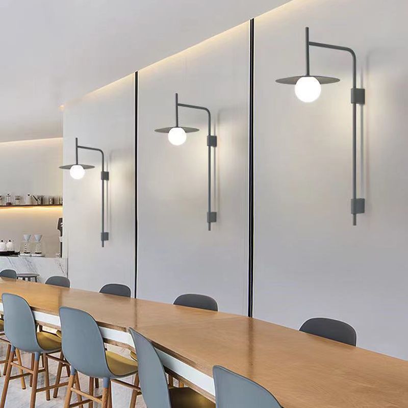 Industrial Style Clad Cone Wall Sconce Metal 1 Light Sconces for Dining Room