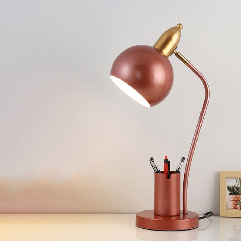 Ciotola 1 lampada da tavolo leggera lampade da tavolo notturno in metallo contemporaneo per sala da studio