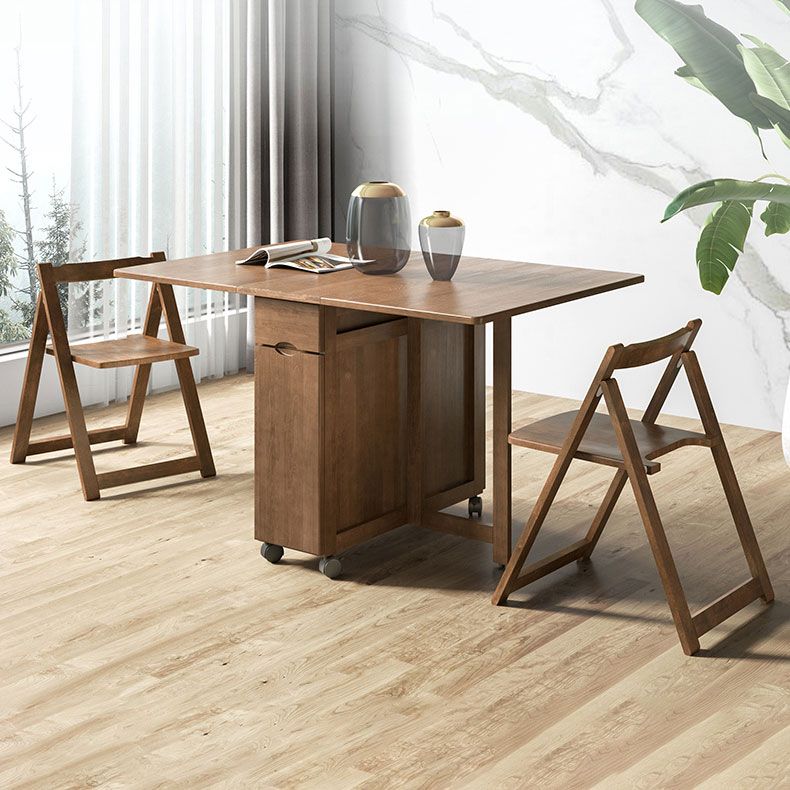 Modern Modern Eetting Table 51.18 "Rechthoek Rubberwood Drop-bladtafel (alleen tafel)