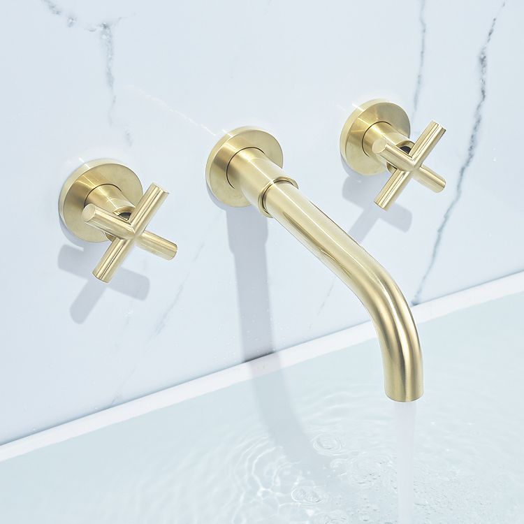 Traditioal Brass Roman Tub Faucet with 2 Cross Handles Tub Faucet