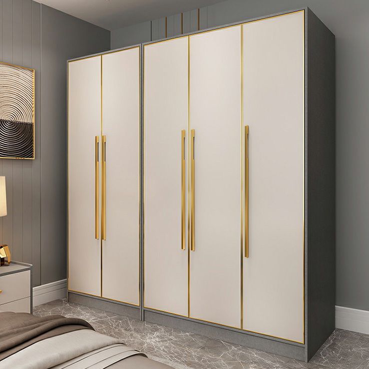 Contemporary Wardrobe Closet with Shelves Engineered Wood Wardrobe Armoire