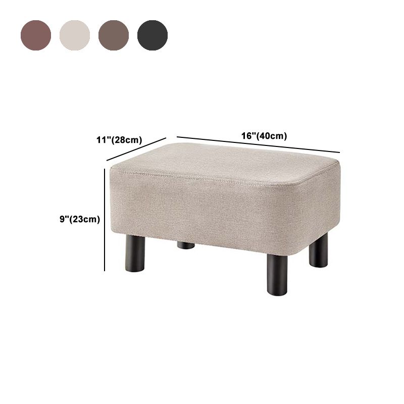 Contemporary Ottoman Solid Color Water Resistant Leather Rectangle Footstool Ottoman