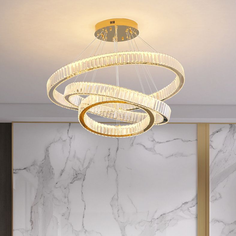 Multi-Tier Chandelier Light Fixture Modern Simplicity Crystal Pendant Lighting for Restaurant