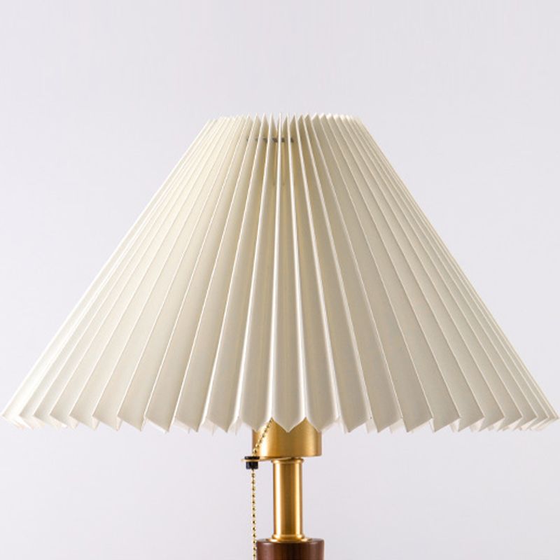 Contemporary Wooden Wall Light Fixture with Fabric Shade for Sitting Room