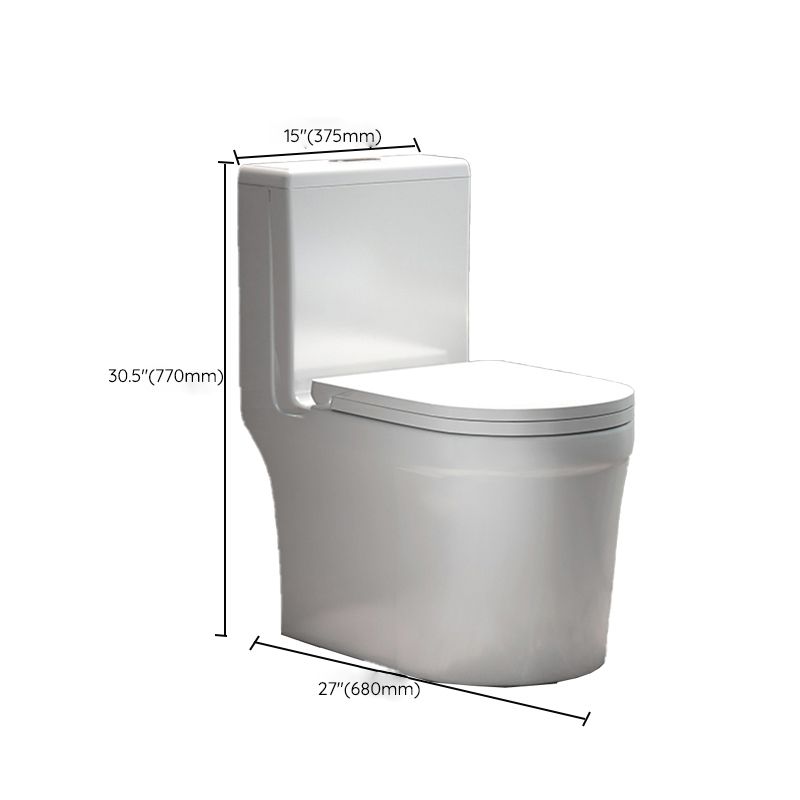 Traditional Floor Mount Toilet White Seat Included Toilet Bowl for Bathroom
