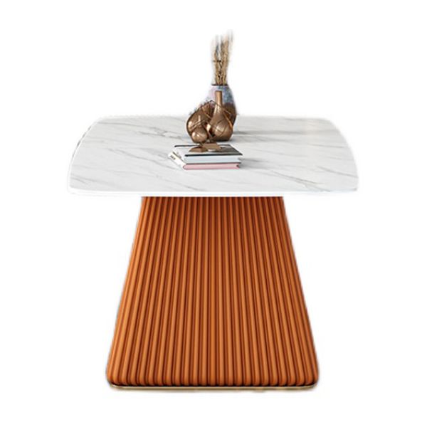 Mesa de comedor de piedra sinterizada Mesa de comedor tradicional de lujo con base de pedestal