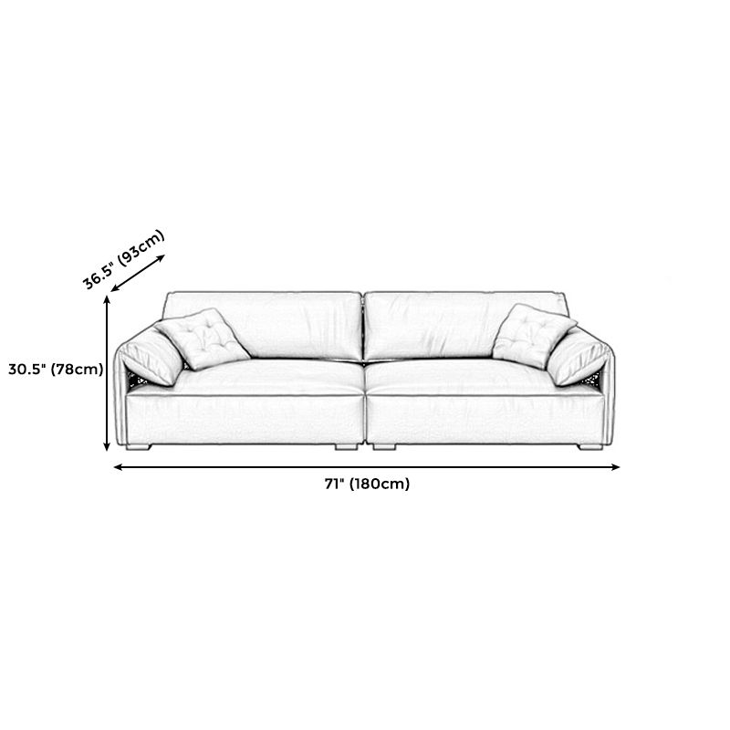 Stain Resistant Stationary Living Room Pillow Top Arm Standard Gray Sofa