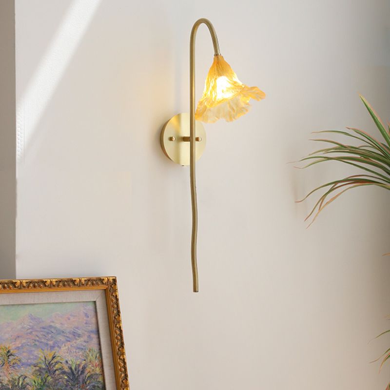Modern Metal Sconce Light Fixture Glass Shade Wall Sconce Lighting for Bedroom