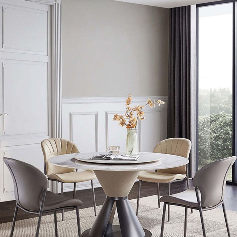 Khaki and Gray Dining Chairs Modern Armless Dining Side Chair