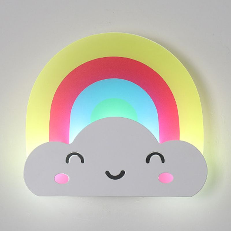 Fispositivi da parete in stile creativo cartone animato Light Acrilic Wall Light per camera da letto