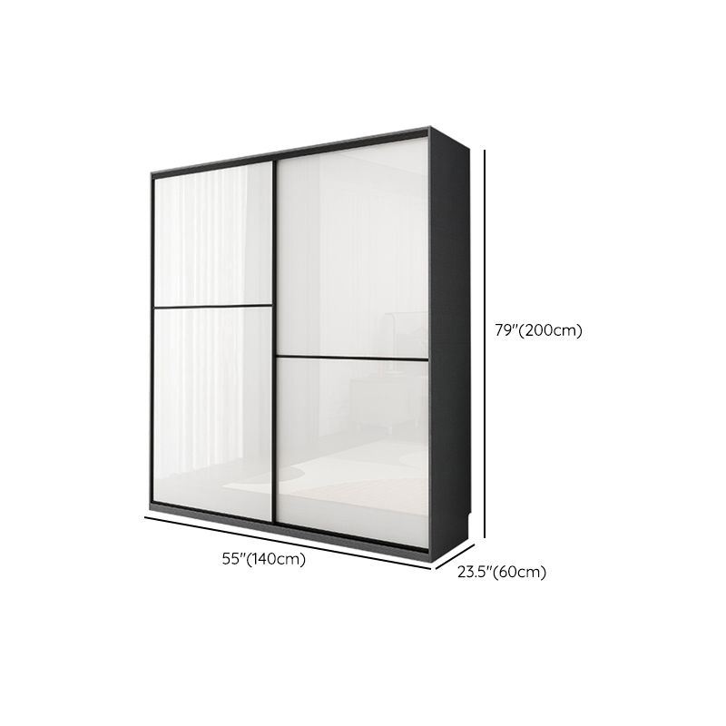Modern Bedroom Wardrobe Wooden Storage Cabinet with Sliding Doors