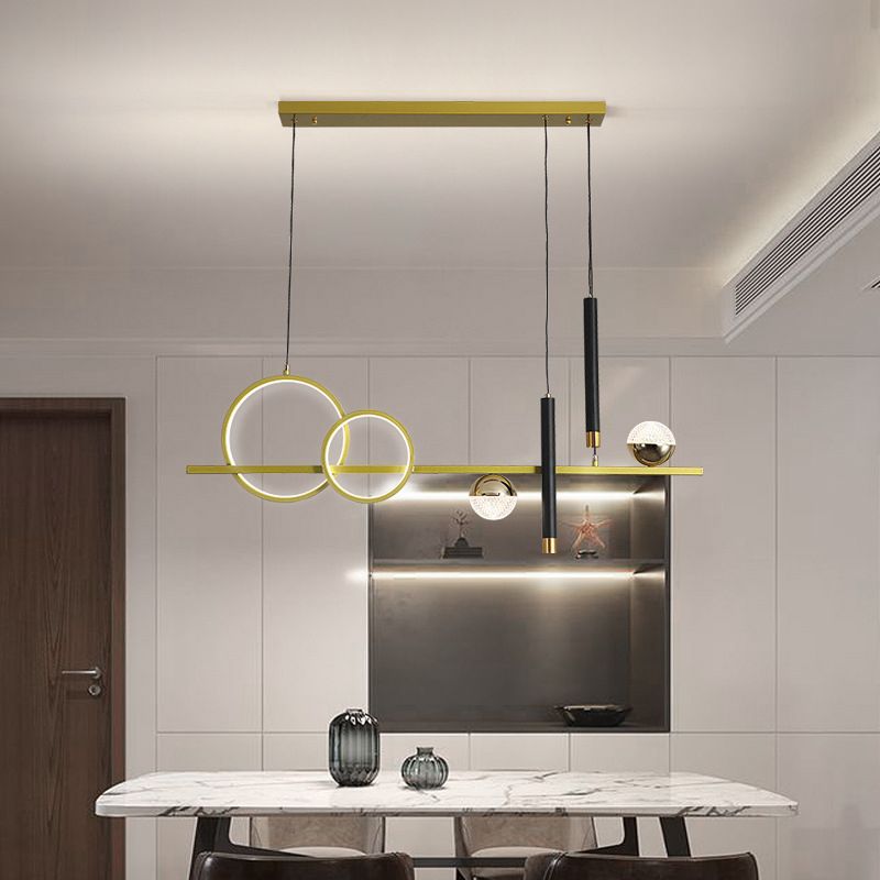 Multiple-Light Globe Island Lighting Modern Metal Island Pendant Lights