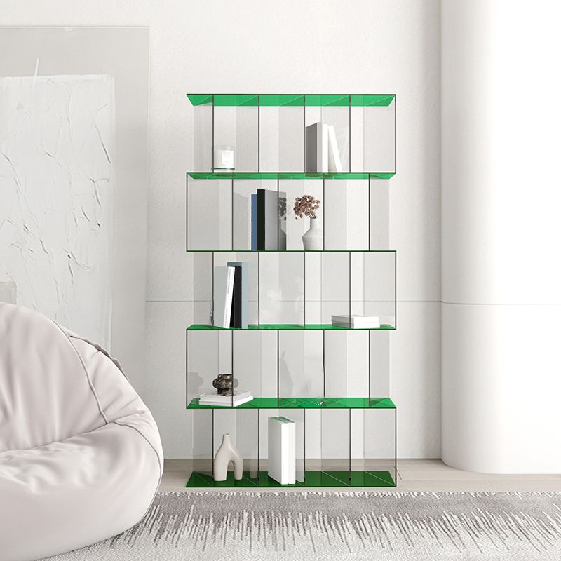 Scandinavian Standard Bookshelf Acrylic Open Back Bookcase with Shelves