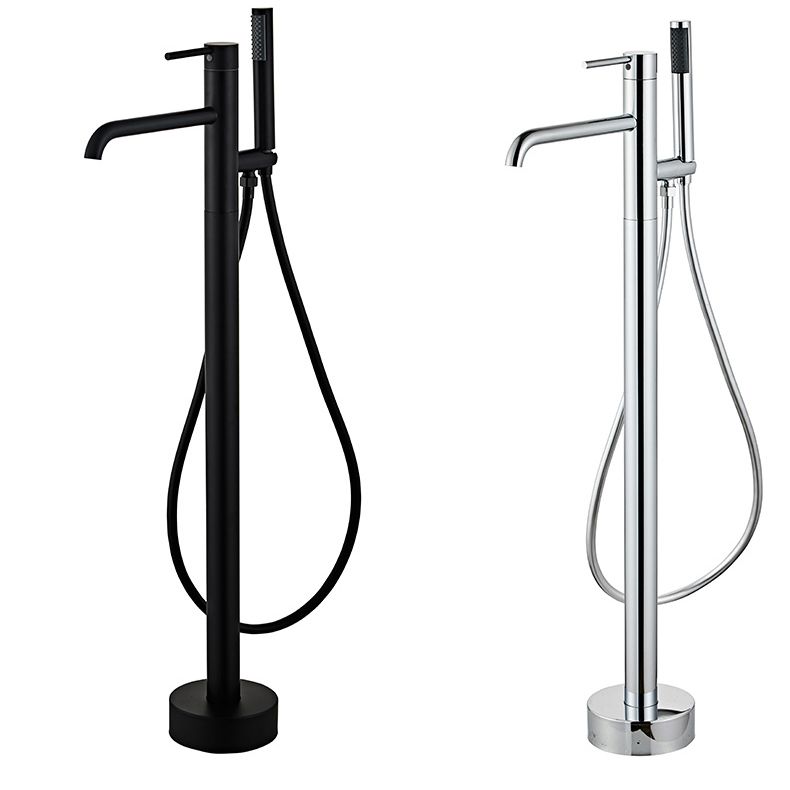 Modern Floor Mounted Metal Freestanding Tub Filler One Handle Freestanding Tub Filler Trim