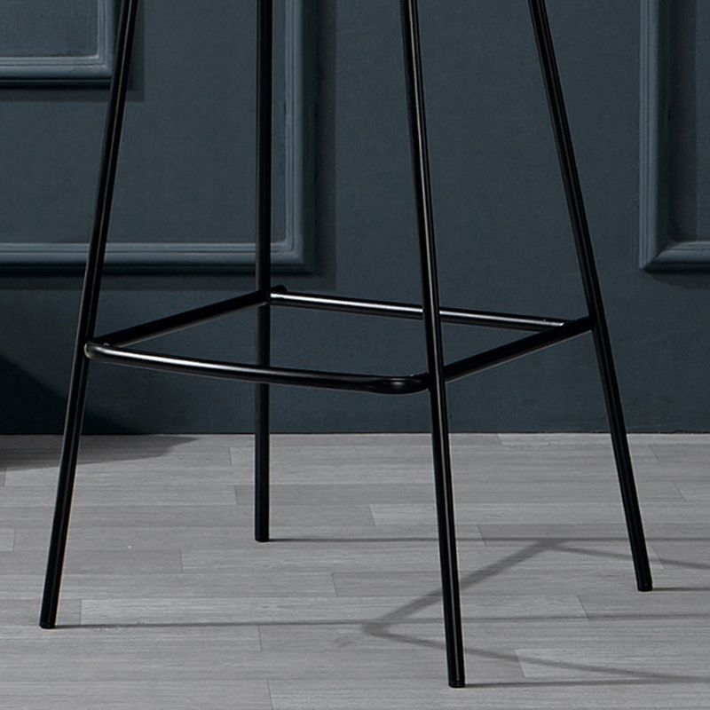 Contemporary Faux Leather Counter Stool Counter Height Bar Stool with Footrest