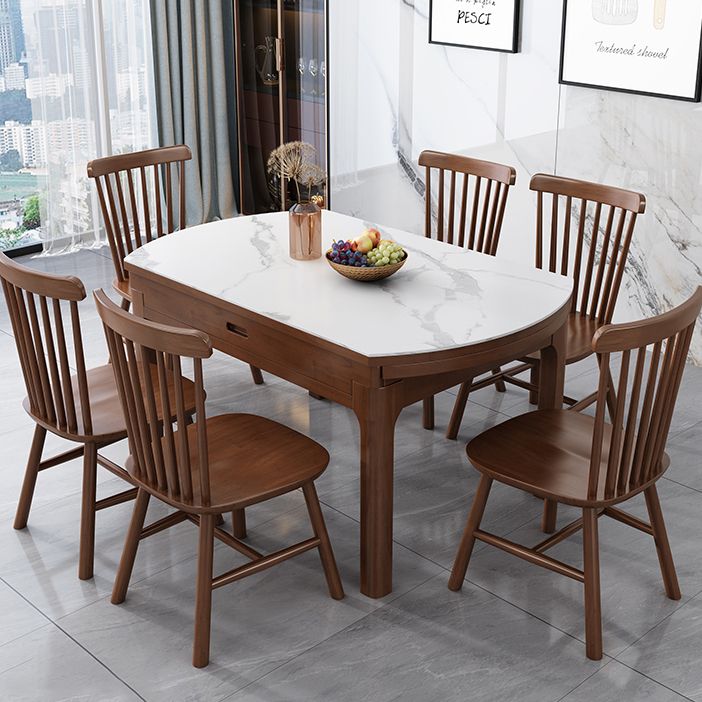 Minimalist ausziehbarer rund Form Table Standard Sintered Stone Esstisch für Küche