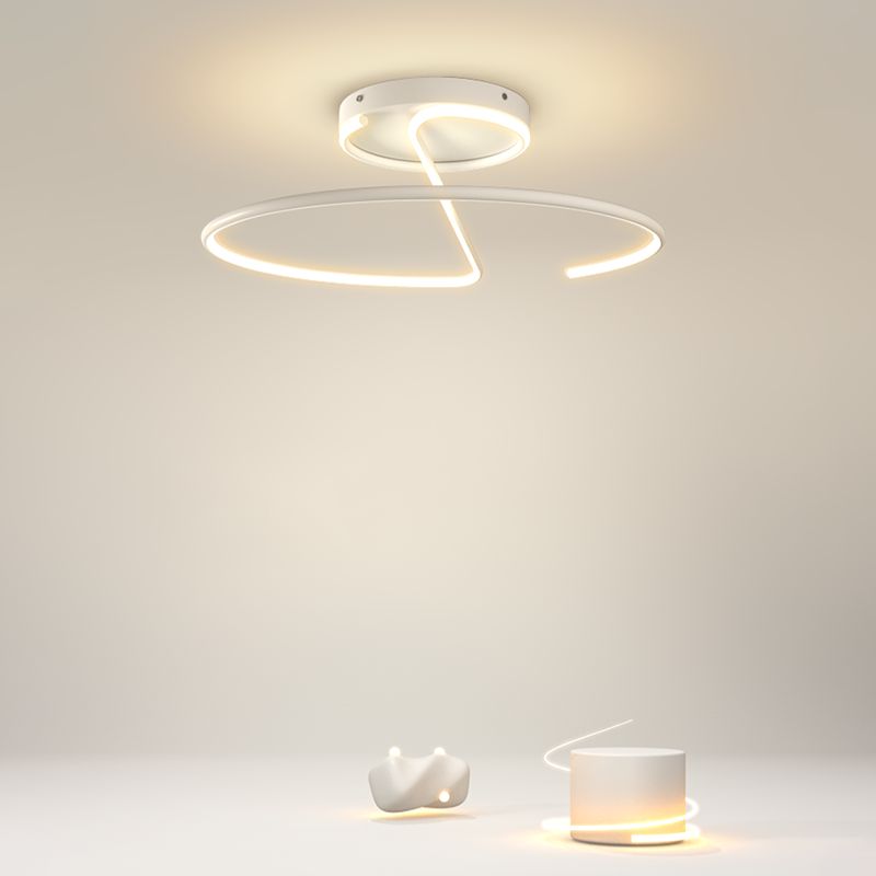 Luz de techo de aluminio de aluminio lineal Minimalismo Luz de techo de 1 luces Luz montada para sala de estudio