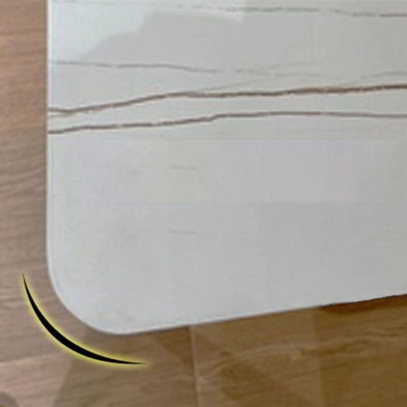 Mesa de barra de black metal de estilo industrial Mesa interior del rectángulo de mármol con 4 patas