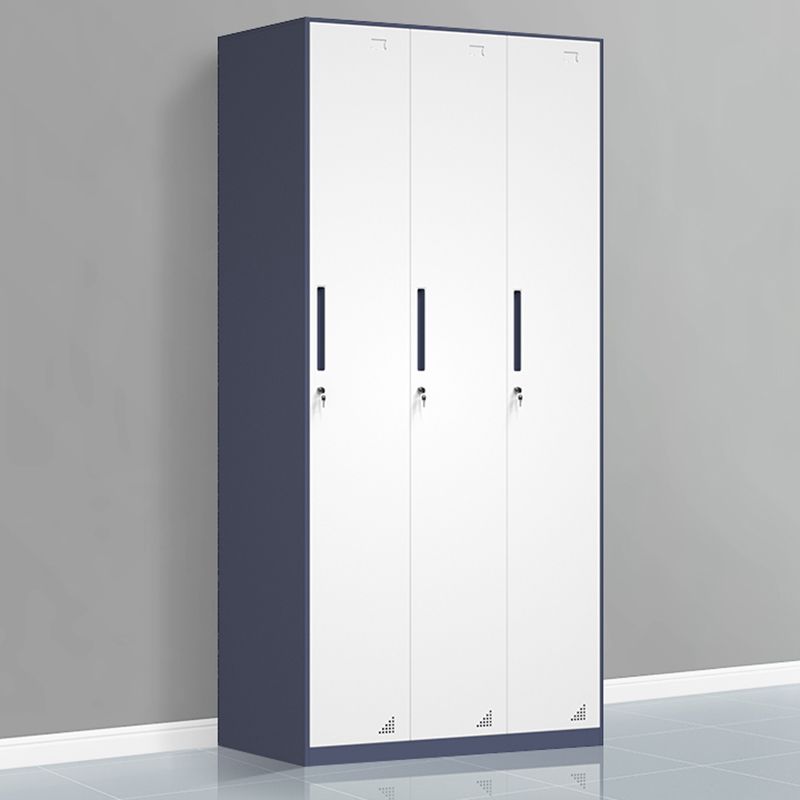 Modern Steel Wardrobe Cabinet White and Grey Wardrobe Armoire