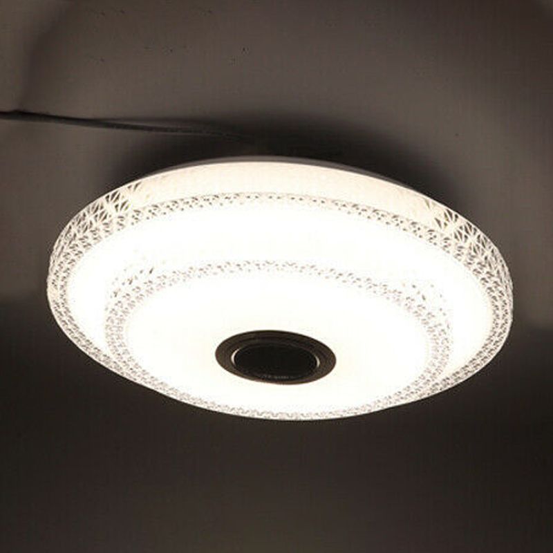 Round Shape Intelligent Ceiling Lamp Modern Iron 1 Light Flush Mount for for Bedroom