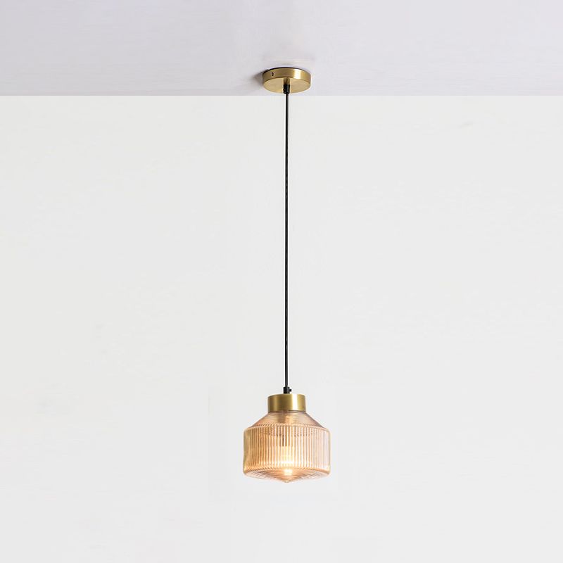 Géométrie moderne en forme de pendentif en verre 1 salle à manger de tête.