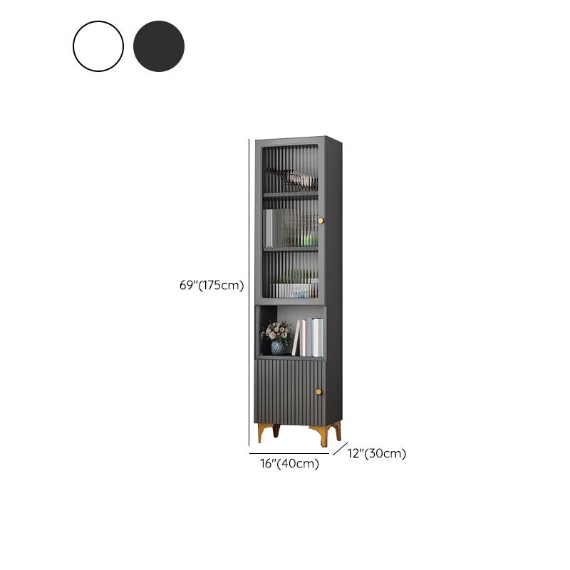Contemporary Glass Paned Accent Cabinet 2 - Drawer Side Cabinet