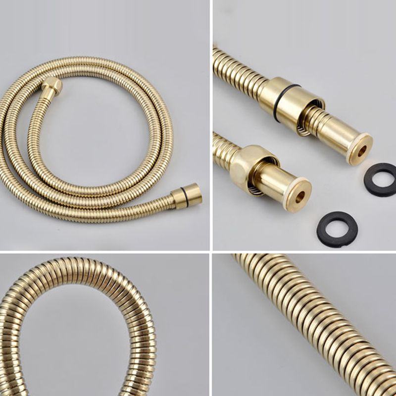 Cold and Hot Wall Mounted Bathtub Faucet Gold Finish Tub Faucet with Shower Head