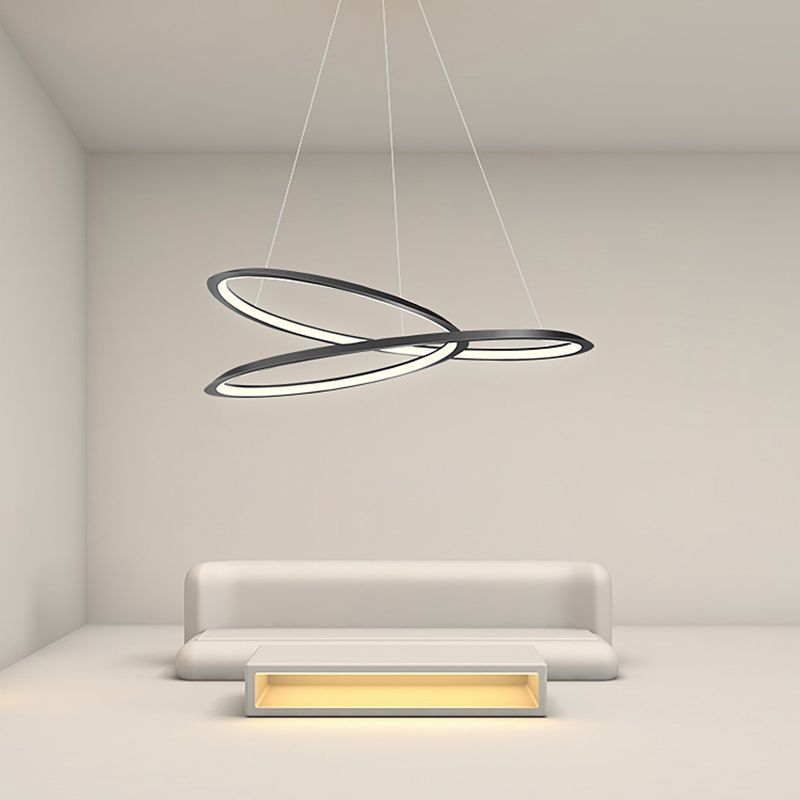 Curve senza soluzione di continuità lampadario a pendente lampadari moderni per sala da pranzo